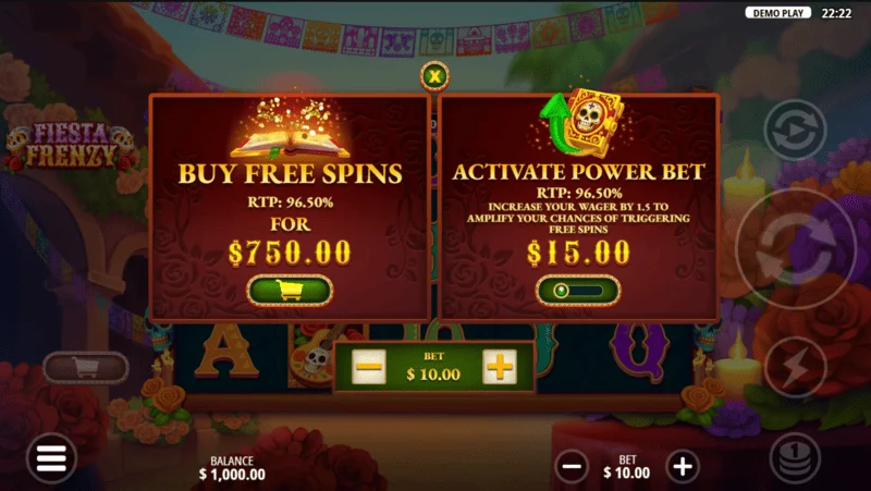 Fiesta Frenzy - écran d'achat de bonus